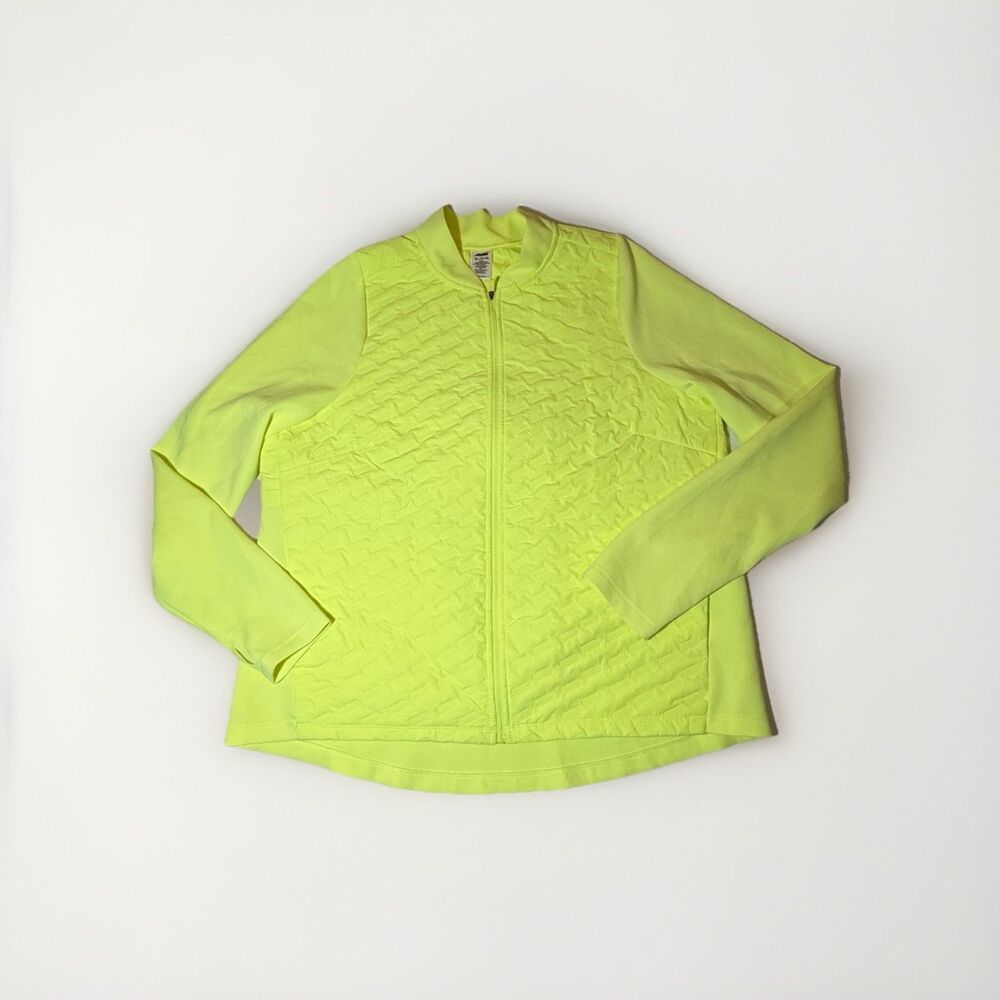 AVIA Women’s XL Neon Yellow Full Zip Performance Jacket Activewear
